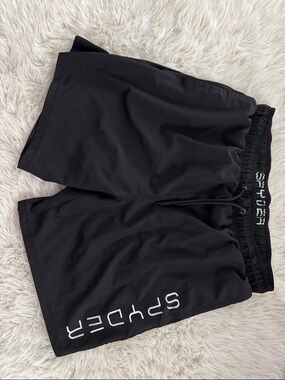 Spyder Black Shorts with White Logo